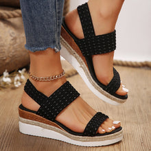 Load image into Gallery viewer, Women's Peep-Toe Wedge Sandals | PU Upper Open-Toe Platform Heels