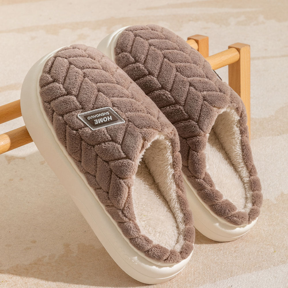 Winter Plush Slippers | Non-Slip Thick Sole Fleece House Shoes for Women & Men