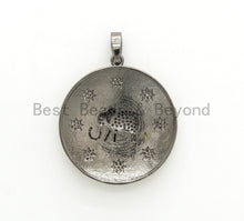 Load image into Gallery viewer, NEW Enamel Colorful Round With Elephant and Stars Pendant,CZ Micro Pave Oil Drop pendant,Enamel pendant,Enamel Jewelry,34x37mm,sku#F570