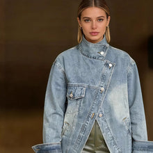 Load image into Gallery viewer, Irregular Single-pocket Denim Jacket