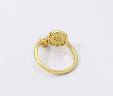 Load image into Gallery viewer, CZ Round Flower and MOP Adjustable Ring, Sku#LD245