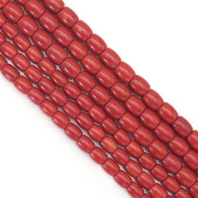 Load image into Gallery viewer, Red Coral Jade Barrel Shape Beads, Sku#U1736