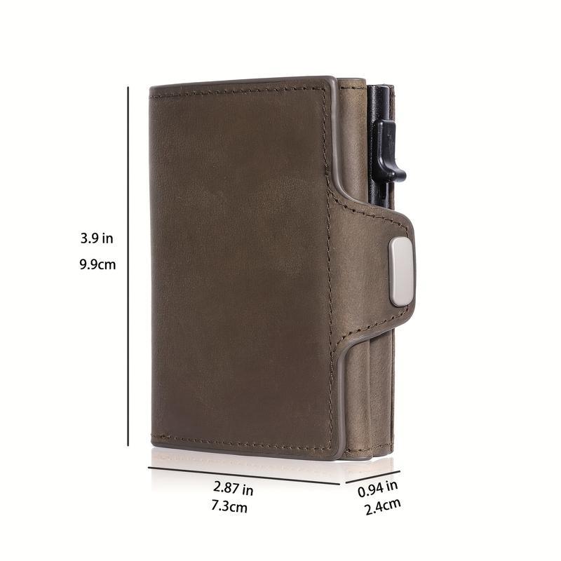 Premium Vintage Men's Leather Card Holder Wallet - RFID Blocking Slim Minimalist Design