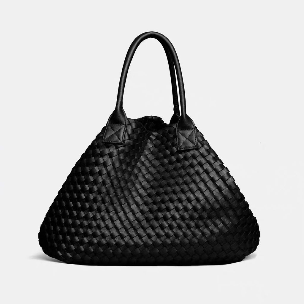 Large Capacity Embossed PU Leather Shoulder Tote Handbag