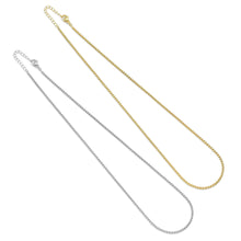 Load image into Gallery viewer, Silver Gold Thin Box Chain Adjustable Necklace, Sku#A302