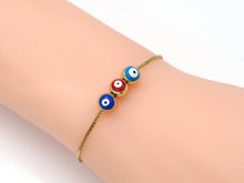Load image into Gallery viewer, Gold Enamel Evil Eye Round Ball Spacer Beads, Sku#LD318