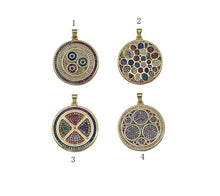 Load image into Gallery viewer, Colorful CZ Round Coin Charm, Sku#LK608