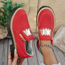 Load image into Gallery viewer, Women's Plus Size Chunky Platform Loafers | Side Zipper Block Heel Shoes
