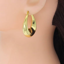 Load image into Gallery viewer, Gold Silver Chunky Oval Statment Earrings, Sku#A234