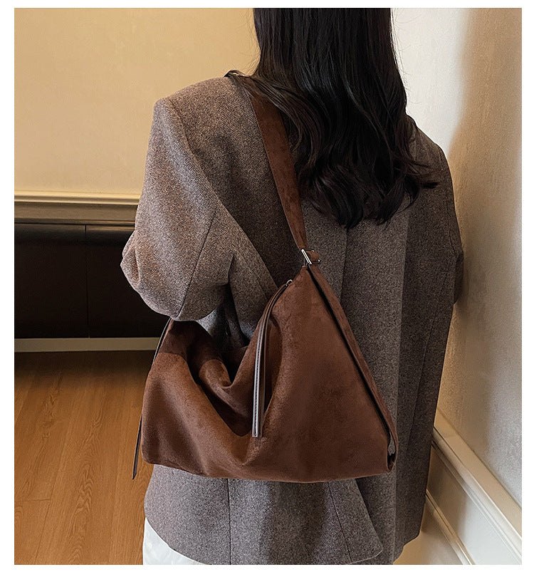 Women's Retro Crossbody Bag - Casual Versatile Shoulder Bag with Patchwork Stripes