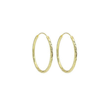 Load image into Gallery viewer, Gold Hammered cut Everyday Hoop Earrings, Sku#LD568