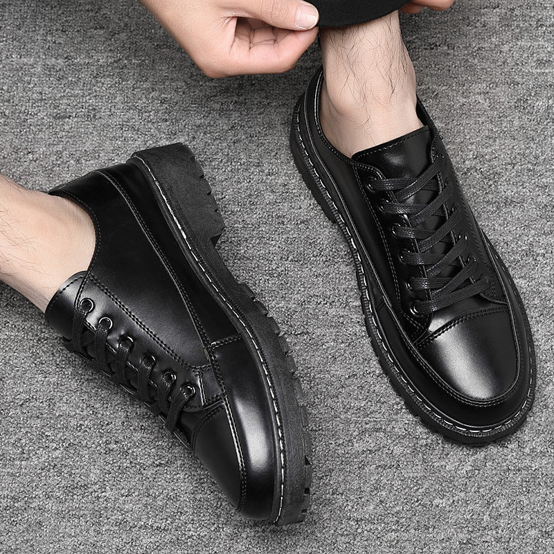 Men's Korean-Style Casual Low-Cut Shoes | Breathable PU Leather Sneakers