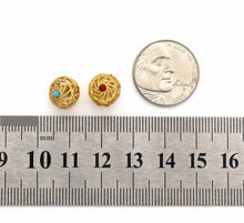Load image into Gallery viewer, Gold Enamel Hollow Out Ball Spacer Beads, Sku#LX63