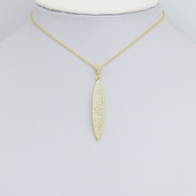 Load image into Gallery viewer, Clear CZ Gold Salix Leaf Charm Pendant, Sku#LK1142