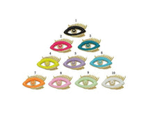 Load image into Gallery viewer, Colorful CZ Enamel Evil Eye Pendant, Sku#F1459C