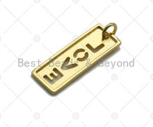 Load image into Gallery viewer, Hollow Out LOVE Bar Charm/Pendant, Gold/Silver/Rose Gold/Black Rectangle Dod Tag Pendant, DIY Valentine's Day Gift, 11x29mm, Sku#ML03