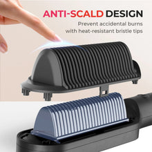 Load image into Gallery viewer, TYMO RING Hair Straightener Brush, Anti-Scald Ceramic Heated Straightening Flat Iron Comb, Frizz Control &amp; Smooth Shine, Dual Voltage, Black, with Travel Bag