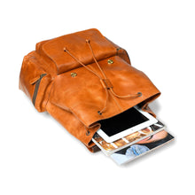 Load image into Gallery viewer, Vortex Leather Backpack: Tan Brown