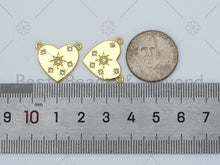 Load image into Gallery viewer, CZ Micro Pave Five Point Star On Heart Shape Pendant,18K Gold Filled Star Charm, Necklace Bracelet Charm Pendant,19x16mm,Sku#LK403