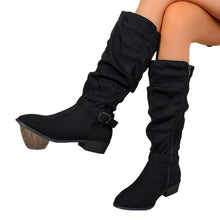 Load image into Gallery viewer, Belt Buckle High Shaft Suede Long Boots