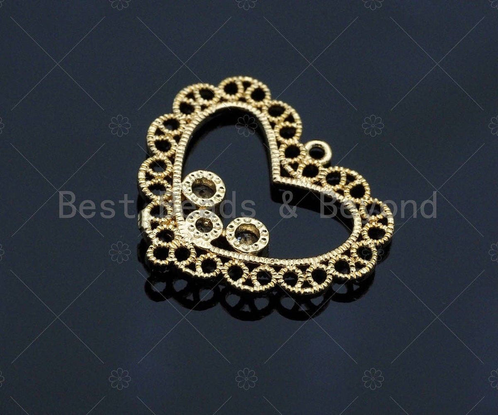 Filigree Gold Lacy Charm, Teardrop/heart/oval/Quatrefoil Brushed Gold Twisted Wire Charm Pendants for Earrings necklace making, sku#CP14
