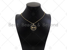Load image into Gallery viewer, Gold Filled CZ Micro Pave Mama On Heart Round Ring Shape Pendant,18K Gold Filled Charm, Mother's Day,Necklace Pendant,28x30mm,Sku#LD124