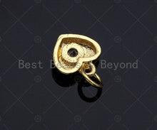 Load image into Gallery viewer, CZ Micro Pave  Cresent Moon Heart Star Shape Pendant, Gold Plated Jewelry, Necklace Bracelet Charm Pendant, 9x10mm,sku#LD04