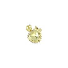 Load image into Gallery viewer, Purple Clear Blue Butterfly Heart CZ Gold Charm Pendant, Sku#LK1089