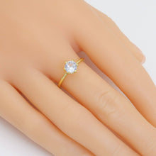 Load image into Gallery viewer, Clear Round Diamond CZ Gold Adjustable Ring, Sku#A179