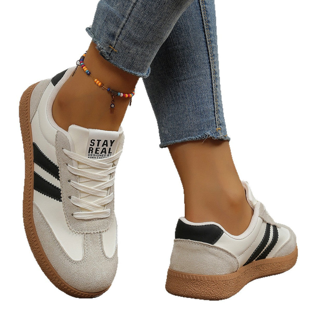 Women's Casual White Sneakers - Breathable Lightweight Athletic Shoes