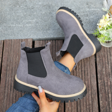 Load image into Gallery viewer, Women's Round Toe Square Heel Slip-On Boots | Fall Winter Fabric Boots