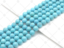 Load image into Gallery viewer, Natural Turquoise Blue Howlite Round Smooth Beads, Sku#U1174