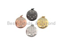 Load image into Gallery viewer, CZ Micro Pave Shooting Star Coin Charm, celetration star coin, Z433