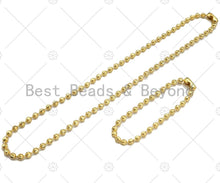 Load image into Gallery viewer, Solid Shinny Gold 4mm Lantern ball Finished Necklace Bracelet SKU#LD72