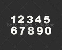 Load image into Gallery viewer, High Quality Mother of Pearl Initial Number Charm, Alphabet charm, sku#T154