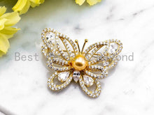 Load image into Gallery viewer, CZ Micro Pave Butterfly Brooch, Sku#P36
