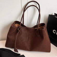 Load image into Gallery viewer, Retro Matte Large-Capacity Tote Bag for Women – Soft Polyester Shoulder Bag