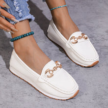 Load image into Gallery viewer, Women's Metal Chain Flat Slip-On Loafers | Breathable PU Preppy Flats