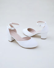 Load image into Gallery viewer, Girls Satin Block Heel