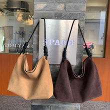 Load image into Gallery viewer, Luxury Vintage Suede Leather Shoulder Bag – Large Capacity Women's Hobo Bag