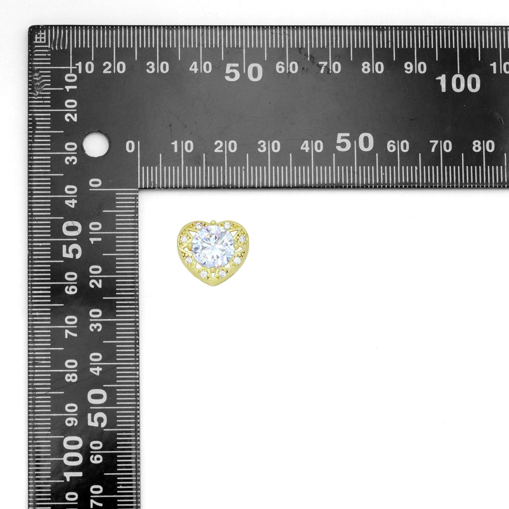 Big Crystal Heart Charm Pendant Spacer beads, Sku#LK1061