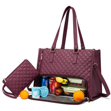 Load image into Gallery viewer, Women's Insulated Lunch Bag – Large Leak-Proof Tote with Laptop Storage | 8 Colors