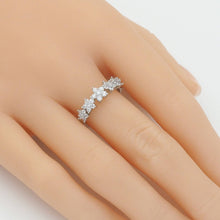 Load image into Gallery viewer, Gold Silver Flower CZ Adjustable Ring, Sku#B375