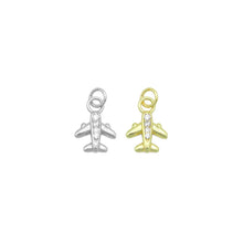 Load image into Gallery viewer, Cute Clear CZ Gold Silver Airplane Charm Pendant,Sku#A488