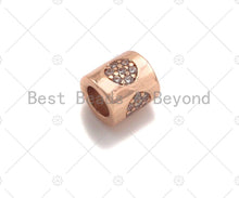 Load image into Gallery viewer, CZ Micro Pave Circle On Large Hole Tube Spacer Beads, Sku#C118