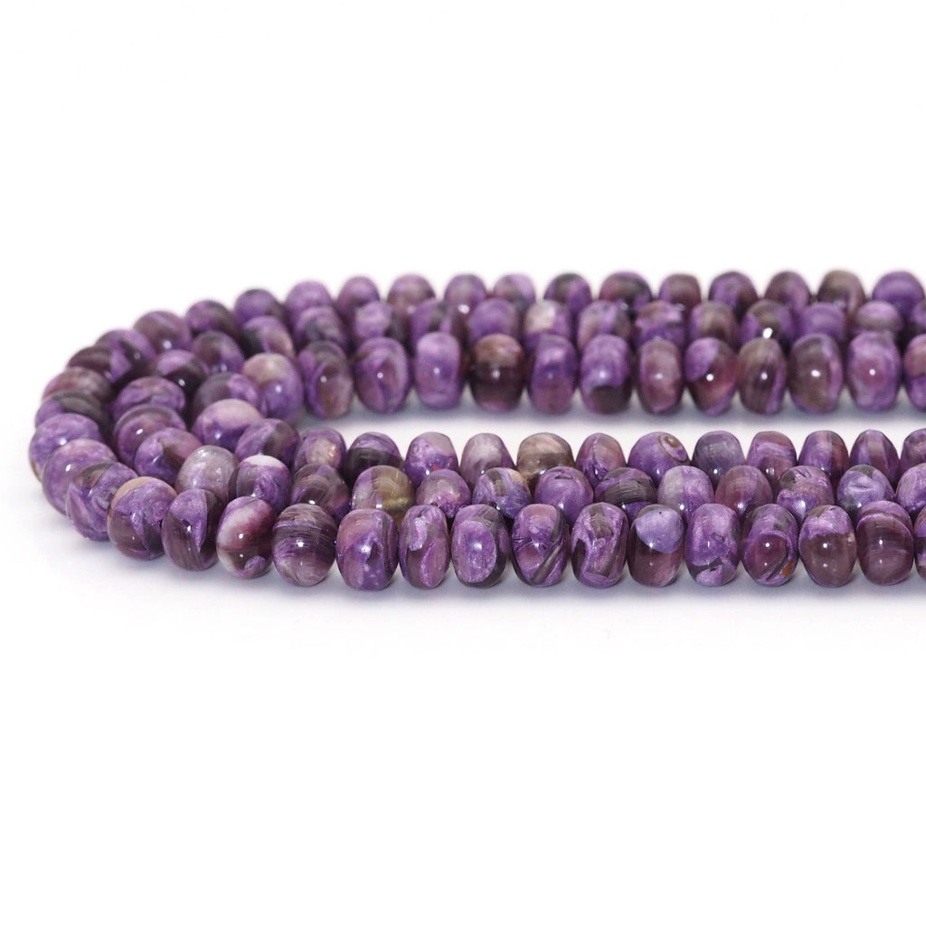 Genuine Purple Lepidolite Smooth Rondelle Beads, 5x8mm/6x10mm, Sku#U1601