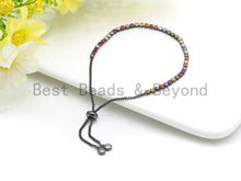 Load image into Gallery viewer, Rainbow CZ Sliding Adjutable Chain Bracelet, Sku#A96
