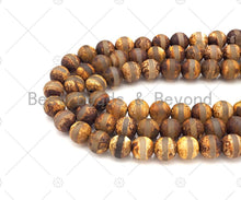 Load image into Gallery viewer, Natural Tibetan Brown Agate with Middle Line Beads, Dzi Agate Beads, 6mm/8mm/10mm Tibetan Round Smooth Agate,15.5" Full Strand, Sku#U1112