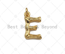 Load image into Gallery viewer, Gold Bamboo Initial Charm, Alphabet Name Letter Charm,sku#L277C