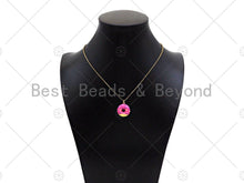 Load image into Gallery viewer, Gold Filled Colorful Enamel Doughnut Shape Pendant,18K Gold Filled Pink/Blue/Brown Enamel Charm,18x20mm,Sku#L571